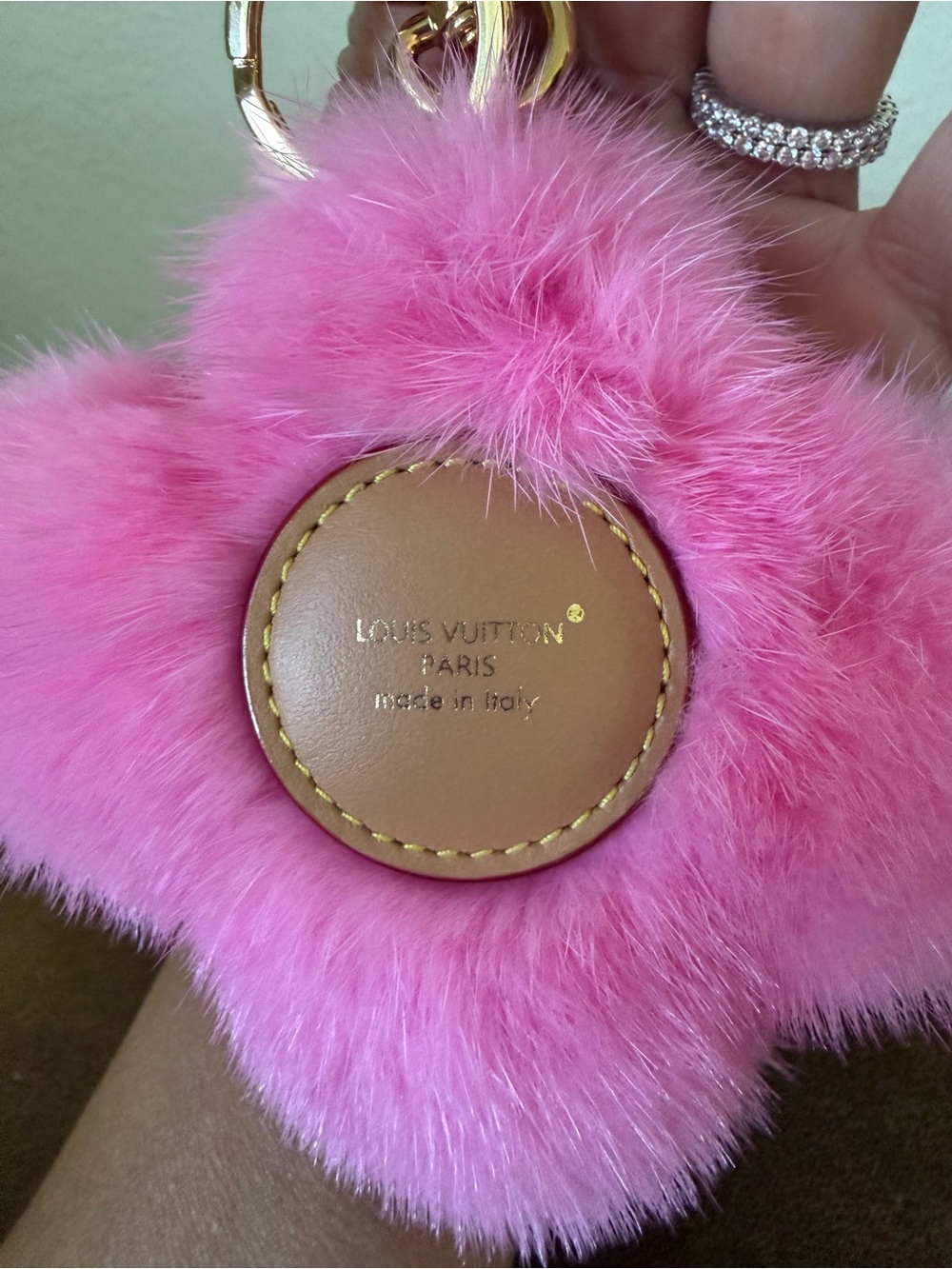 Louis Vuitton Viviene Pink mink fur Pom Bag or Key Charm with Gold Hardware - Picture 2 of 6